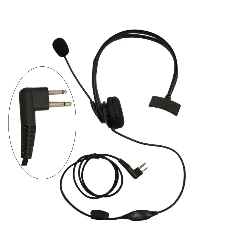 Over-the-Head Earpiece Headset Swivel Boom Microphone Noise Cancelling For Motorola Radio GP88 GP2000 GP300 Walkie Talkie