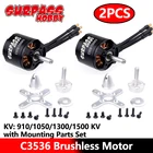Бесщеточный двигатель Surpass Hobby C3536, 2 шт., 3536 910KV 1050KV 1300KV 1500KV, 14 полюсов для радиоуправляемого самолета, планера с фиксированным крылом, Warbirds