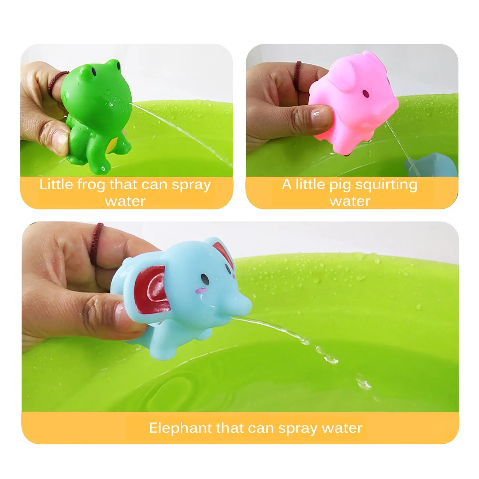 

Animals Swimming Water Toys Colorful Soft Floating Rubber Duck Squeeze Sound Squeaky Bathing Toy For Baby Bath Toys