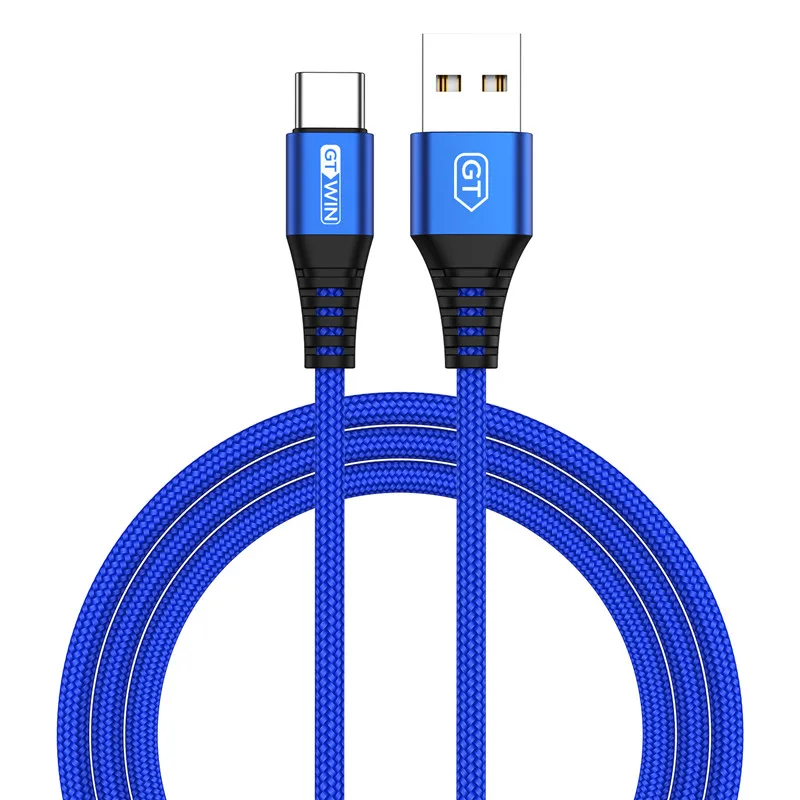 Синий GTWIN 3A type C USB кабель быстрое зарядное устройство для samsung S10 S9 S8 мобильный телефон зарядный провод для Xiaomi mi9 Redmi note 7 Android - Цвет: Синий