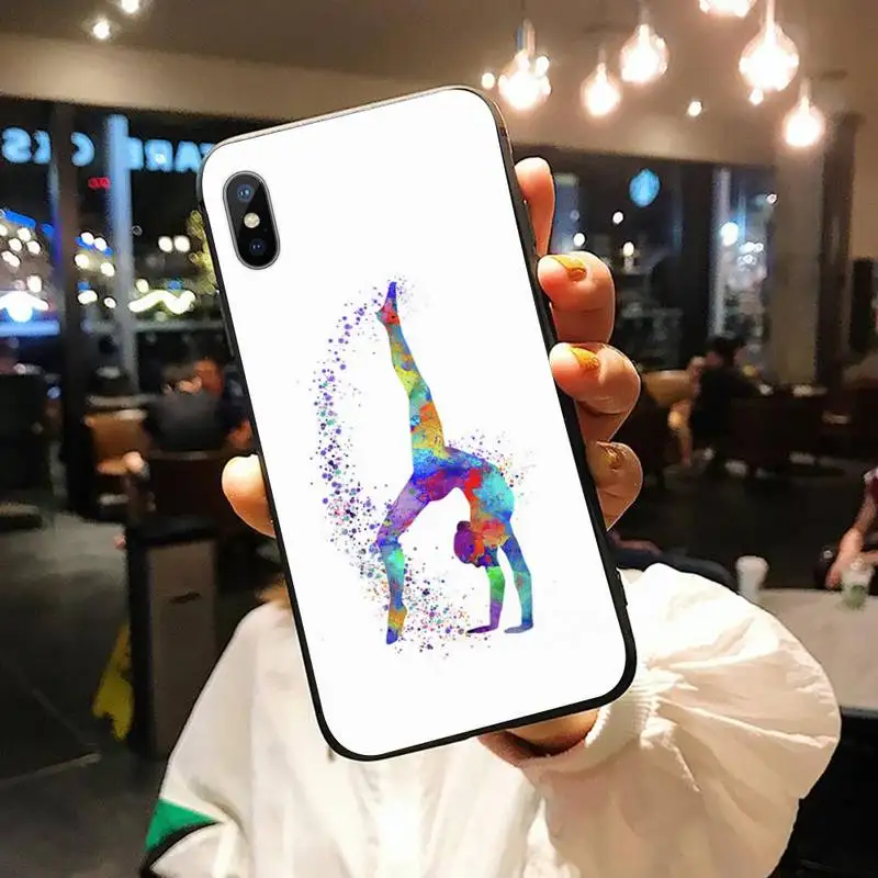 

Gymnastics water color pattern Phone Case for iPhone 11 12 pro XS MAX 8 7 6 6S Plus X 5S SE 2020 XR