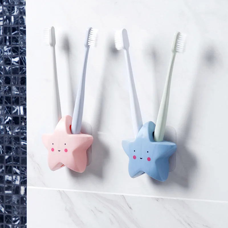

Cartoon Punch-free Toothbrush Rack Wall-mounted Toothbrush Rack Bathroom Toothbrush Rack Shelf Storage Rack