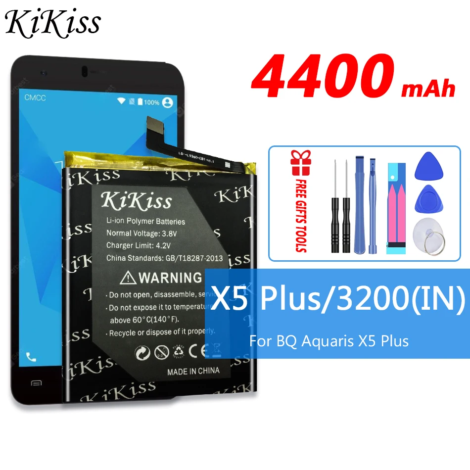 

Аккумулятор большой емкости 4400 мА · ч для BQ, Aquaris, X5 Plus