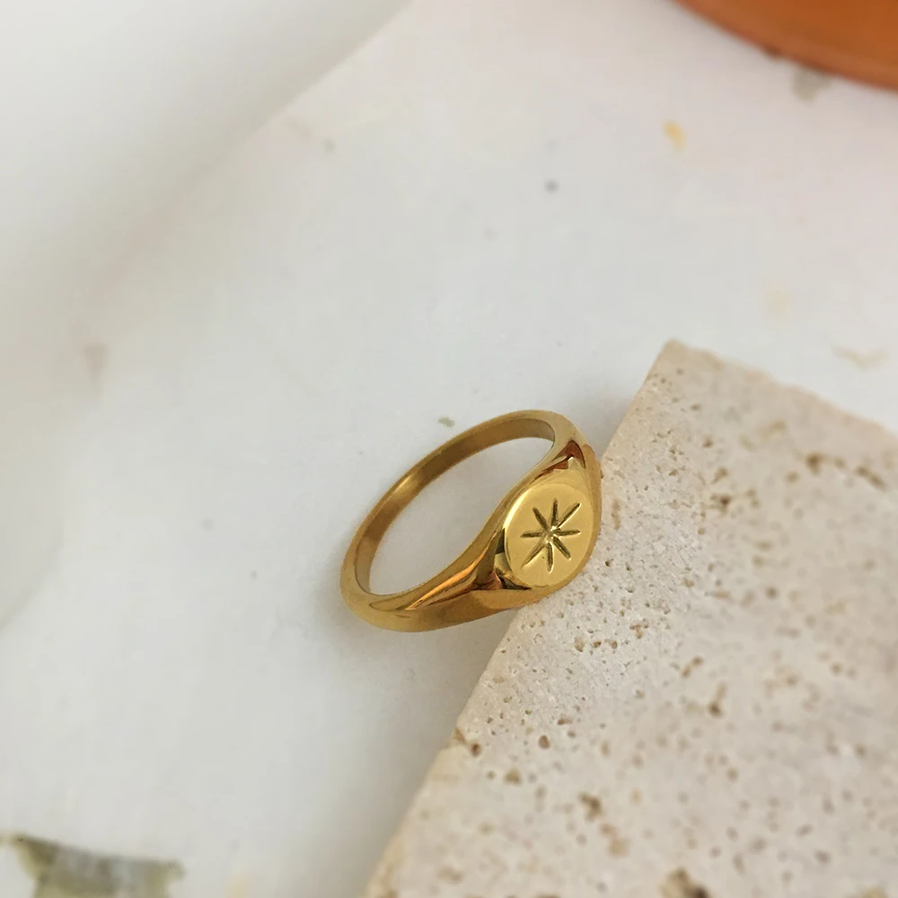 Monlansher модное Северная Звезда титановое стальное кольцо геометрические