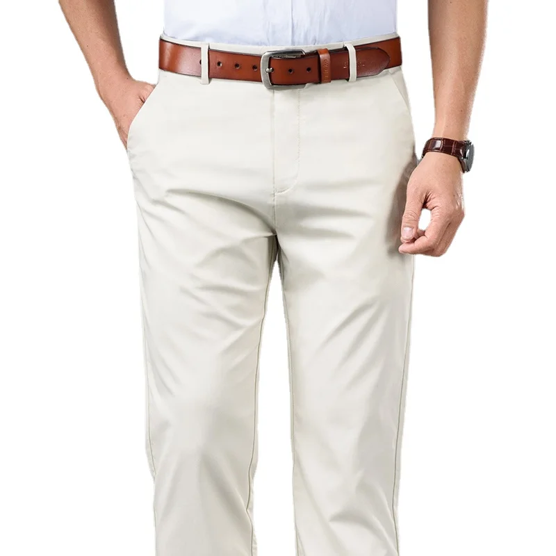 

2021 Summer High-quality Bamboo Fiber Cotton Loose Straight-leg Casual Pants Classic Brand Men's Lightweight And Thin Trousers