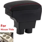 Подлокотник для Nissan Tiida, автомобильная центральная консоль, подстаканник, пепельница, аксессуары для интерьера, украшение