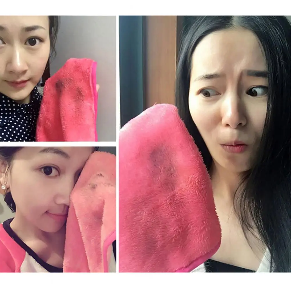 Многоразовые полотенца для чистки лица из микрофибры тканевые снятия макияжа