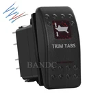 Триммеры Кулисный Переключатель 7 контактов (On)-Off-(On) DPDT моментальный двойной красный светодиод для автомобиля лодка морской, Водонепроницаемый, 12V24V, перемычек