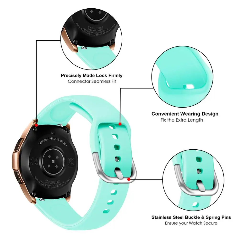 20 мм ремешок для часов R810 samsung Galaxy Watch Active 42 мм спортивный ремешок для часов huawei сменный Ремешок Браслет 91017