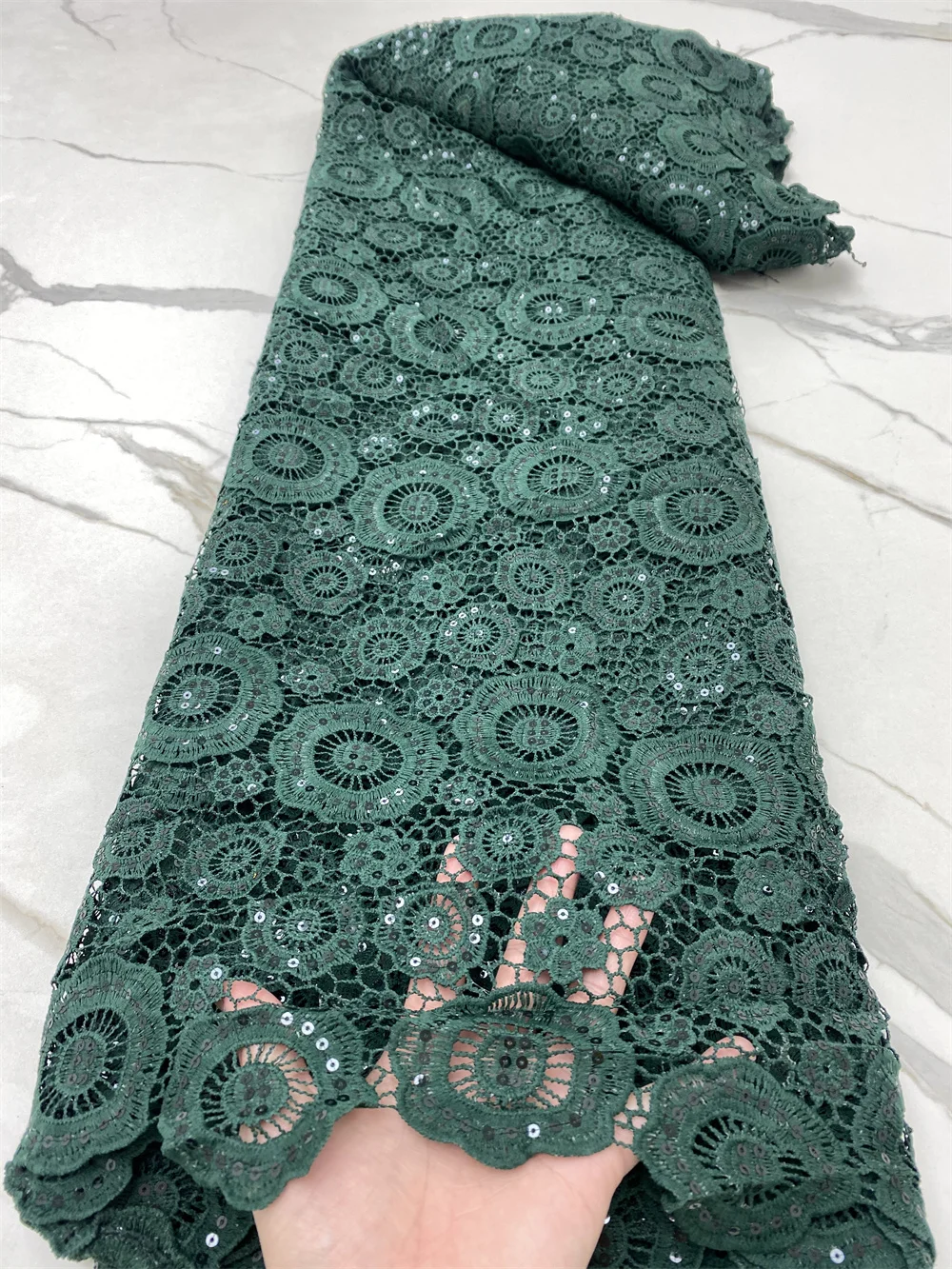 

Бирюзовый Африканский шнур кружевной ткани гипюр dentelle africain 2021 Новинка блесток кружевной ткани для женщин платье 4638B