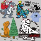 Нашивки ПВХ с изображением монстра динозавра, теплопередача, тканевые наклейки, виниловые Стикеры для одежды, Аппликации сделай сам