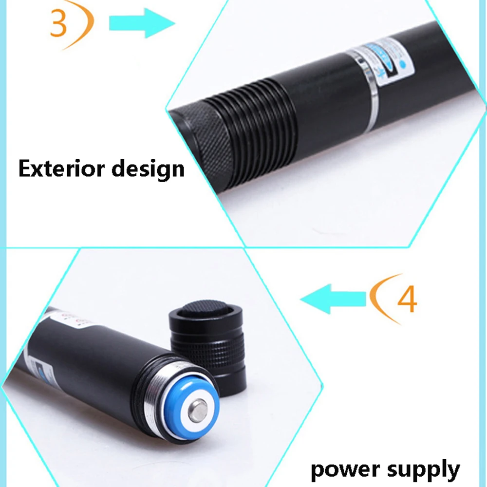 Мощный лазерный фонарик 450 нм синий лазер для горения