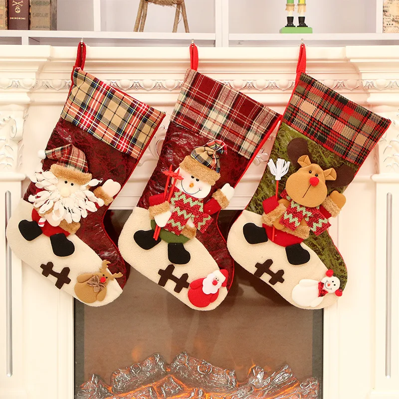 

Рождественские подарочные сумки для носков, украшения в виде Санта Клауса, дизайнерские украшения, новогодние украшения 2022