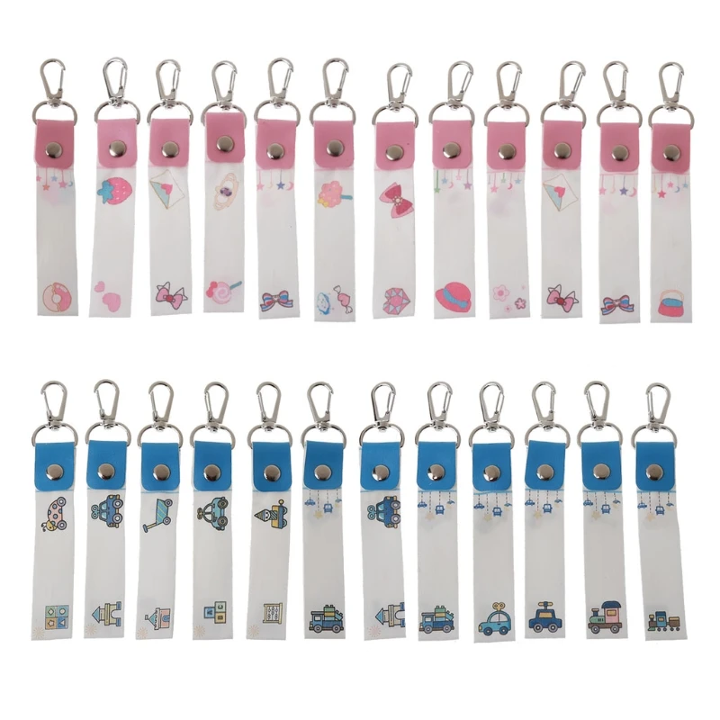12Pcs Kids Handwritten Customizable ID Labels Keychain for Identification for Child Bags Clothing and All Personal Items
