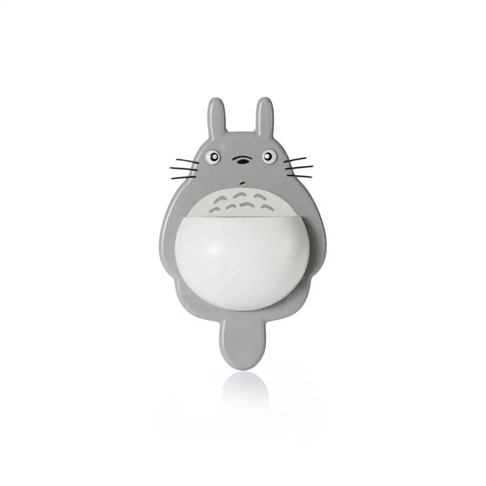 light gray 1 шт. зубная щетка настенный держатель наборы для ванной Милые Тоторо присоска всасывания Ванная комната Органайзер семейные инструменты аксессуары - Цвет: light gray
