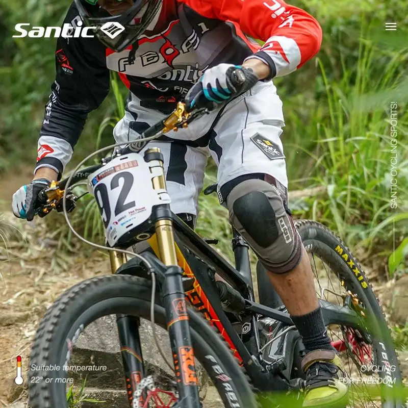 

Santic Cycling Shorts Men Adjustable Waist Button DH Downhill Bike Shorts Quick Dry Bicycle MTB Shorts Spring Summer Bike Wear