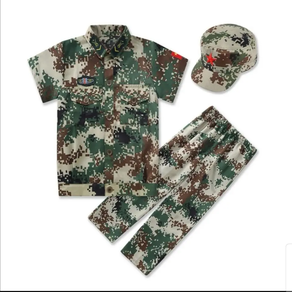 

Special Forces Kids Clothing Army Military Scouting Uniform Set Camouflage Coat+pants+hat Training Performance Costumes 90-180cm