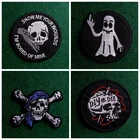 Патчи с вышивкой черепа в стиле панк, аппликация для детской куртки, 2 шт.лот