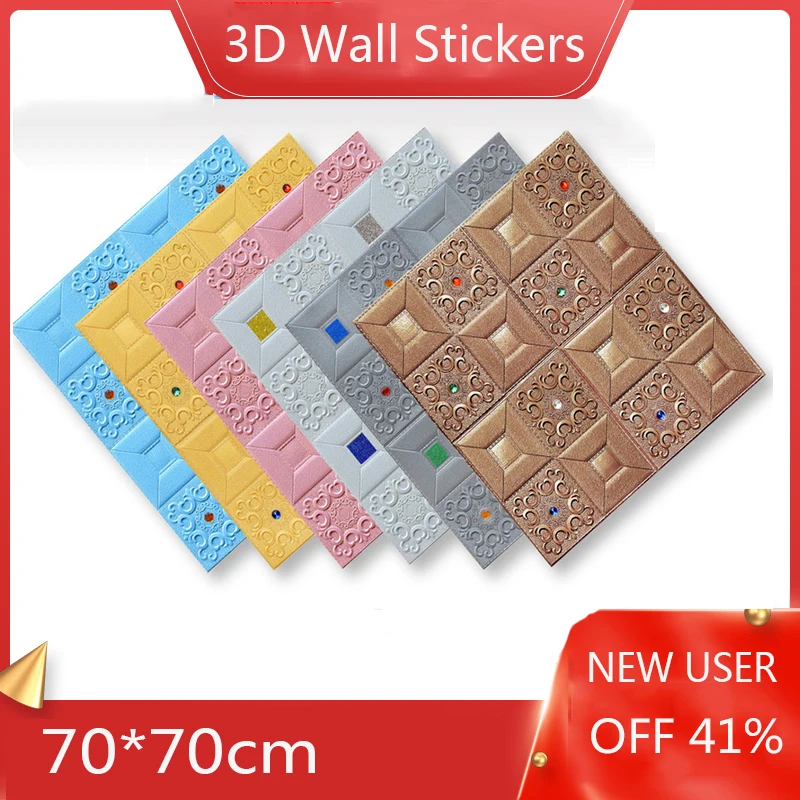 

3d Наклейка на стену s, трехмерная Толстая мягкая сумка, пенопластовые обои для защиты от столкновений, самоклеящиеся наклейки для телевизор...