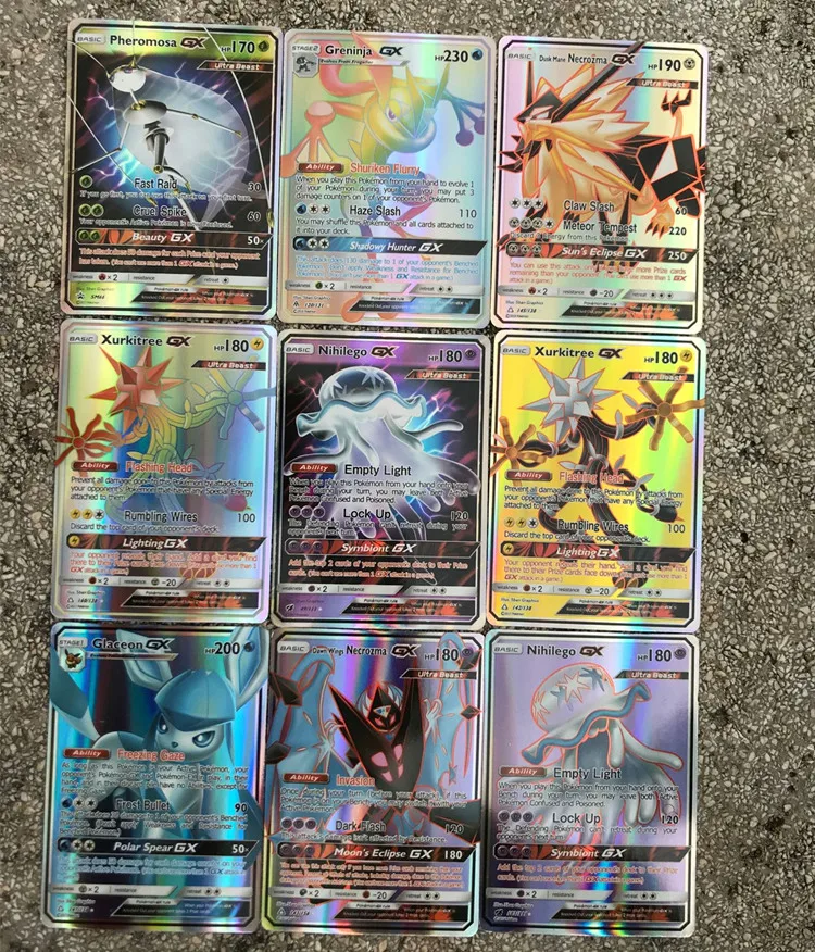 300 Pcs GX 20 60 100pcs MEGA Shining Tomy Pokemon Cards Game Battle Carte 200pcs Anime Trading Cards Album Book Kids Toys Gifts