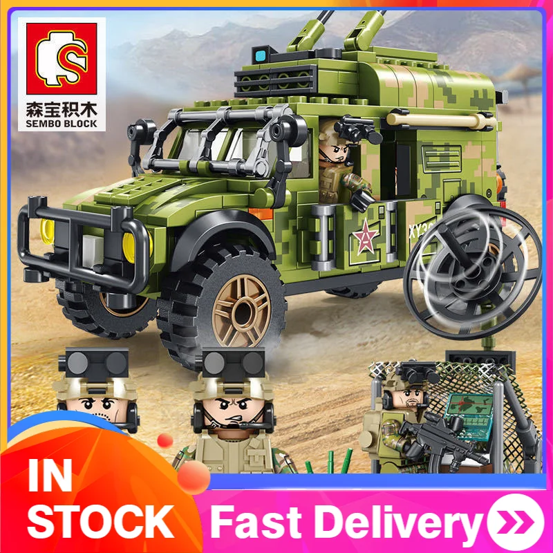 SEMBO 105563 303 шт MOC Technic серии строительные блоки Dongfeng бронированная коммуникационная