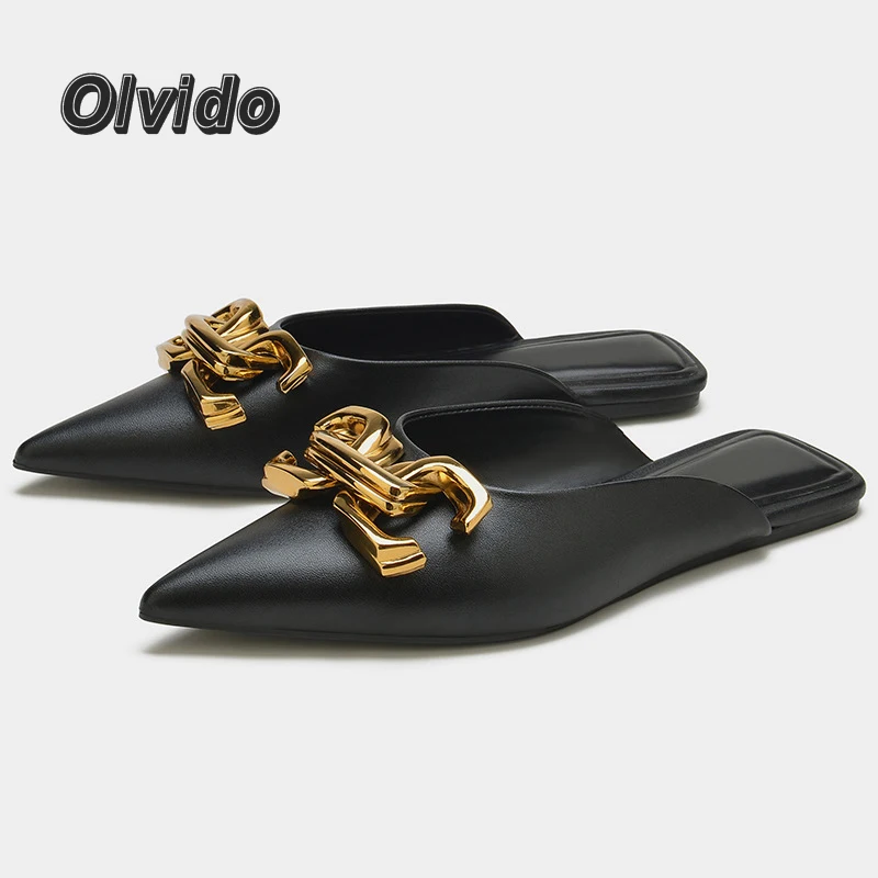 

Za New Autumn Black Flat Shoes For Women Mules Green Luxury Casual Female Fashion Flats Comfortable Shoes Sandals Elegant Korean