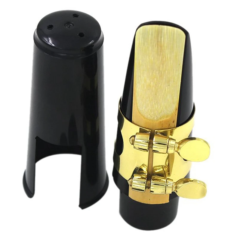 

Alto Sax Saxophone Mouthpiece Plastic with Cap Metal Buckle Reed Mouthpiece Patches Pads Cushions #8