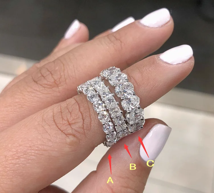 

Three styles BANDS RINGS 925 SILVER PAVE SETTING FULL SQUARE Diamond ETERNITY BAND ENGAGEMENT WEDDING Rings JEWELRY