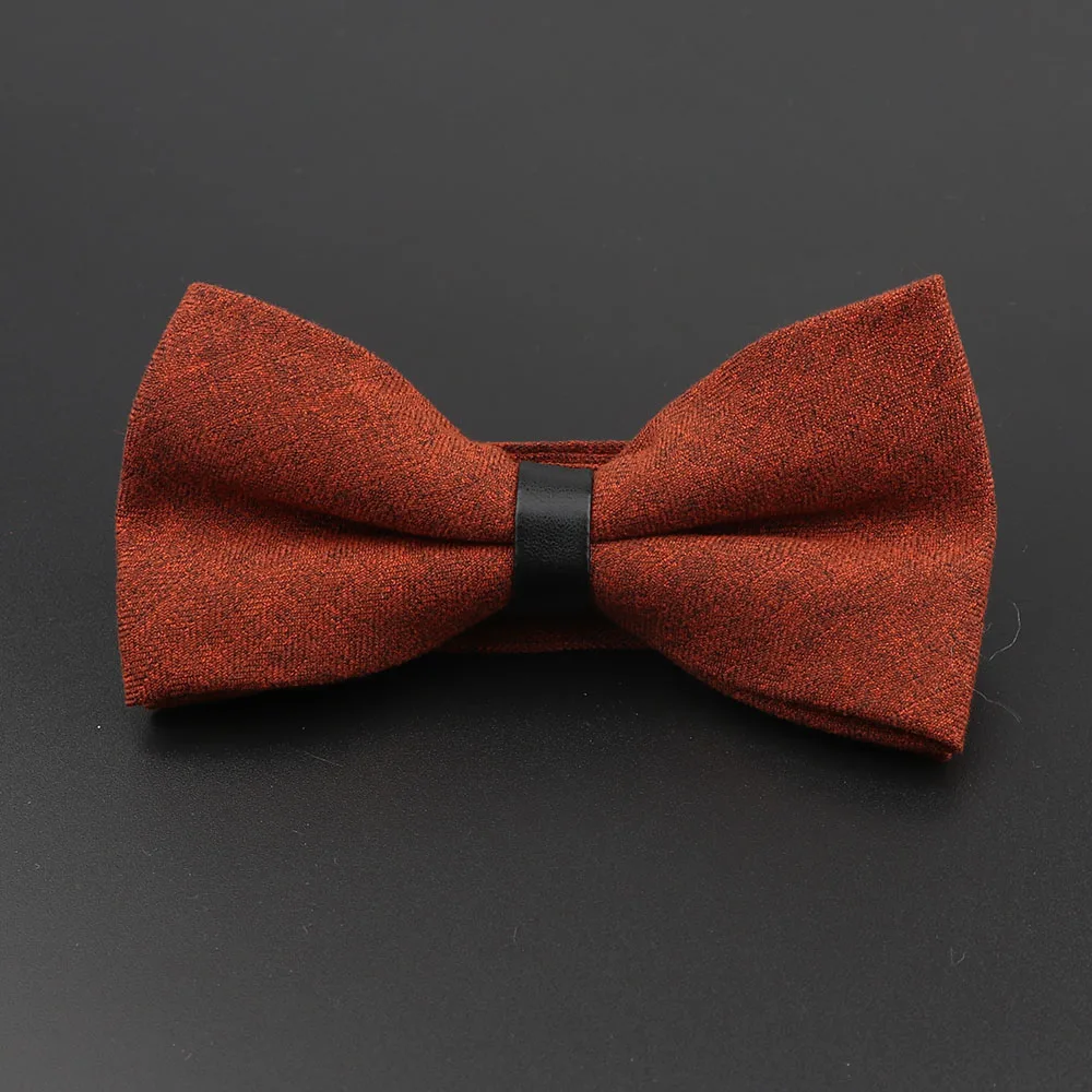 

Men's Solid Color Plaid Bow Tie Classic Double Layer Cotton Polyester Groom Bowties Business Wedding Bowknot Party Accessories