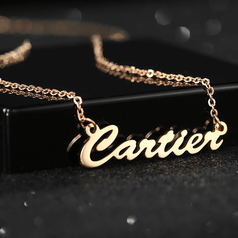 

OL Stainless Steel Three Colors Name Necklace DIY Personalized Customized English Letter O Chain Pendant Necklace For Women