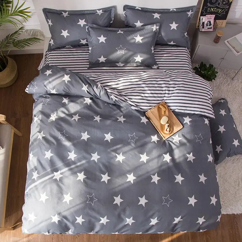 

Star Stripe Geometric 4pcs Kid Bed Cover Set Cartoon Duvet Cover Adult Child Bed Sheet Pillowcases Comforter Bedding Set 61014
