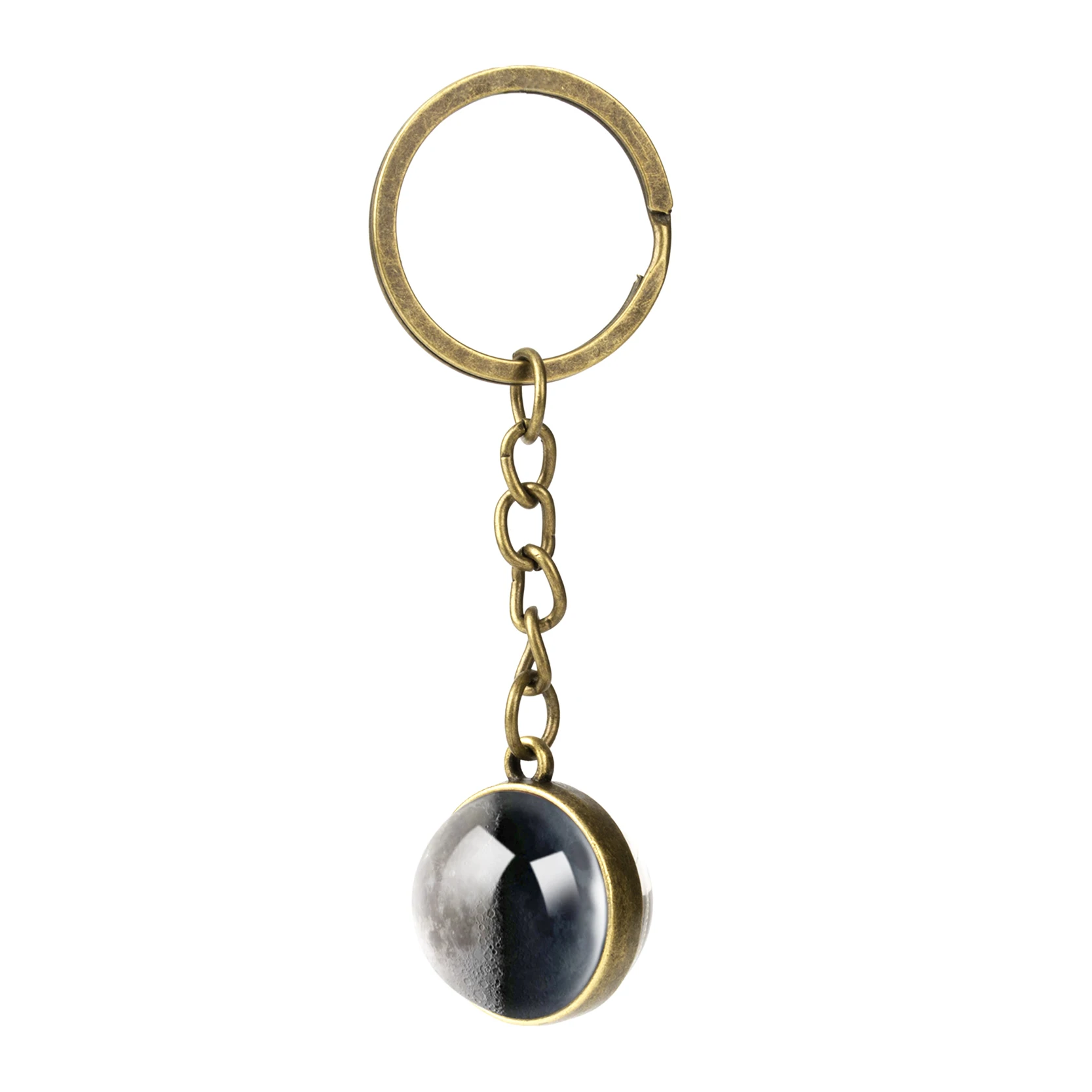 

Moon Phase Image Keychain Planet Nebula Space Keyrings Galaxy Universe Moon Earth Sun Mars Solar System Double Sided Glass Ball