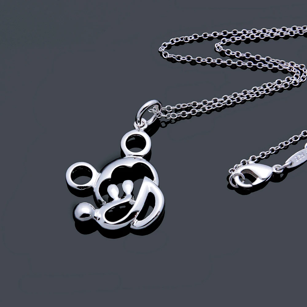 Женское Ожерелье Микки из серебра 925 пробы с кулоном | Украшения и аксессуары