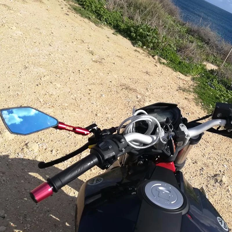 

NS Modify 2pcs Motorcycle Handlebar Rear View Mirror Moto CNC Side Mirrors Aluminum CNC Electrombile Back Side Convex Mirror