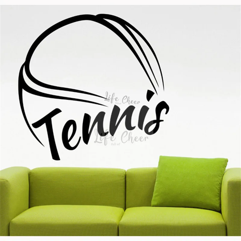 

Popular Wall Decal Tennis Sports Sign Art Decal Door And Window Poster Mural Removable Boys Teenager Room Decorated
