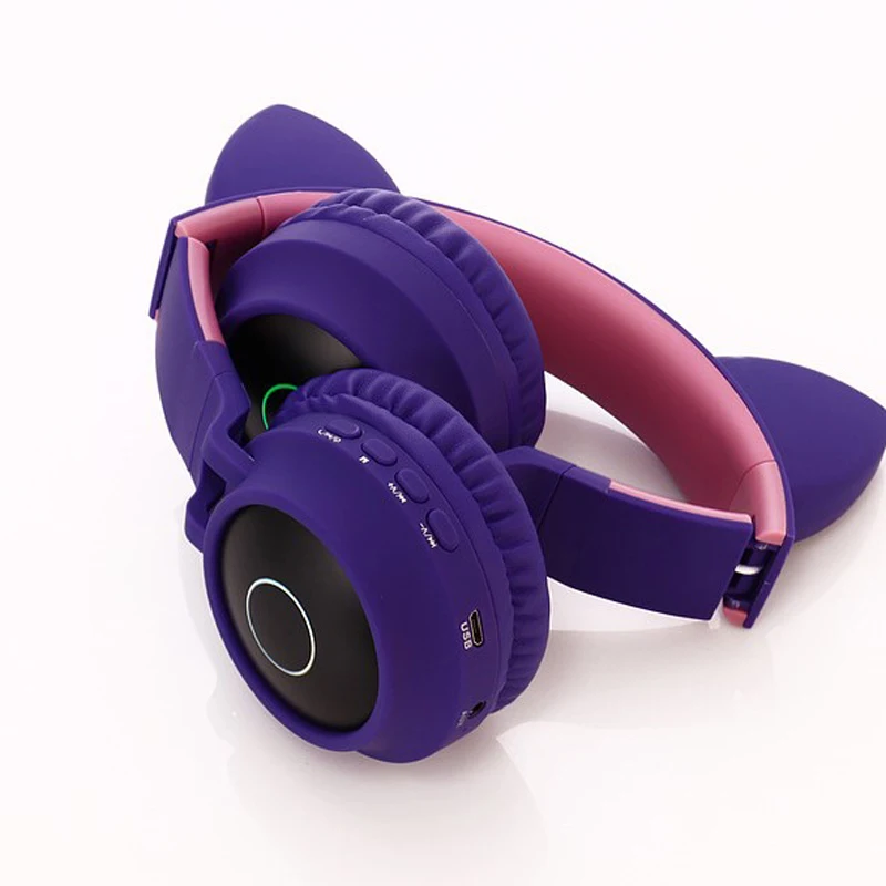 YITEK, новинка, Bluetooth, стерео, кошачьи наушники, мигающие, светящиеся, детские наушники, игровая гарнитура, наушники, поддержка TF карты с микрофоном