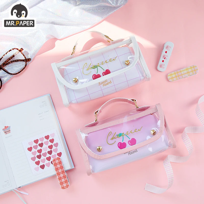 

4 вида конструкций Ins Стиль прозрачный Портативный, мамы, сына и Карандаш Чехол Простой Студент креативная ручной учетной записи пишущая Руч...