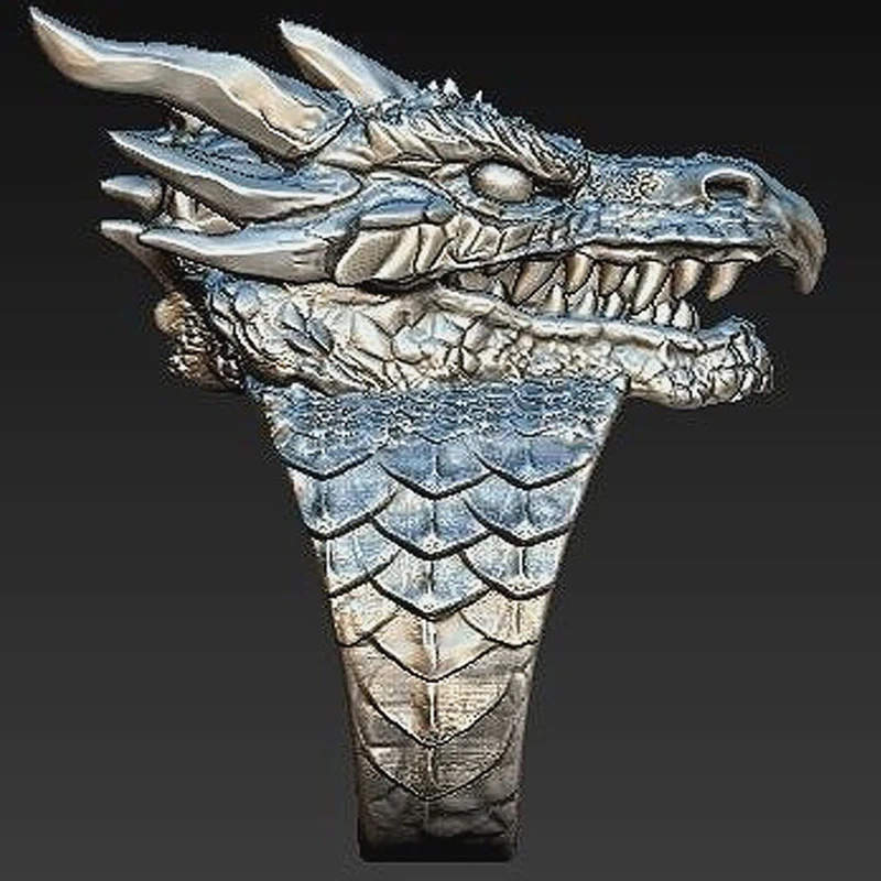 

New Retro Gothic Punk Male Ring Stainless Steel Domineering Dragon Hip-Hop Ring Male Motorcycle Gift Jewelry Size 6-13 Wholesale