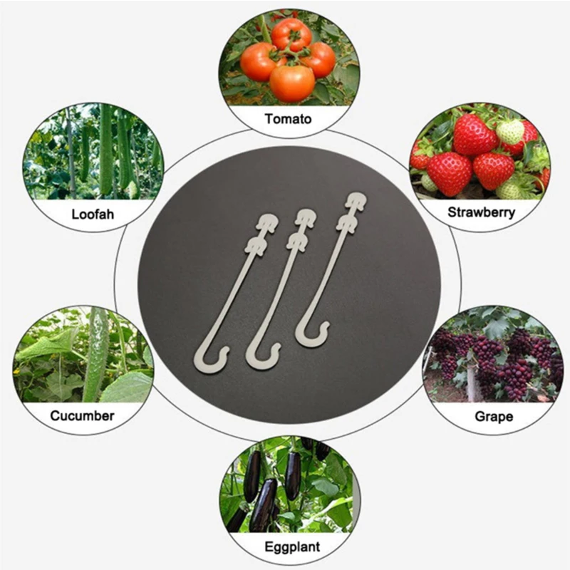 

50 шт. J-образный крючок для фруктов, вишни, томатов, ушной крючок для сада, овощей, растений, винограда, поддерживающие рандомные зажимы, релье...