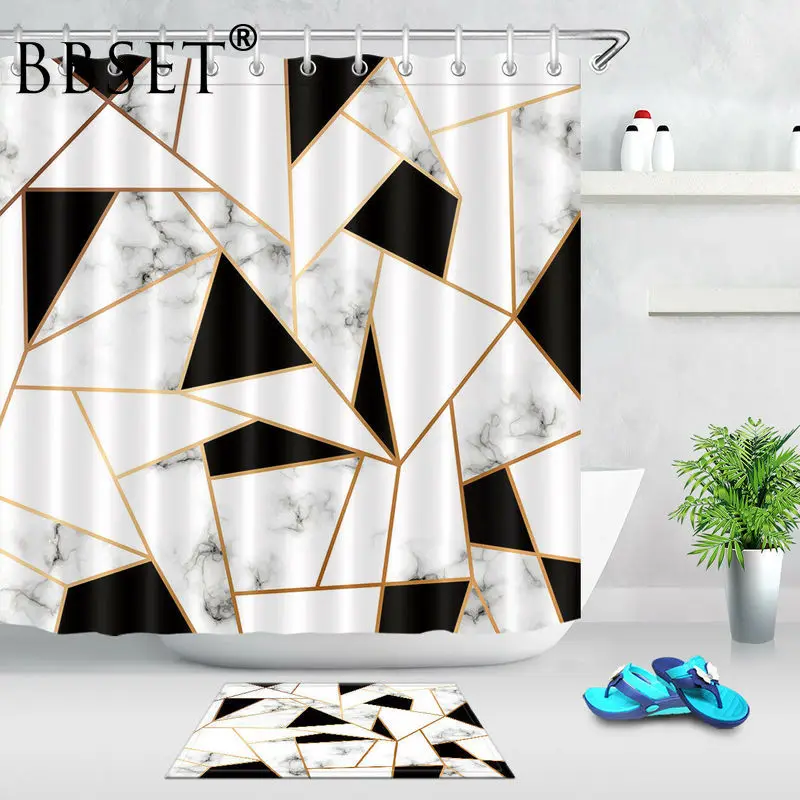 Занавеска для душа абстрактный геометрический рисунок 3d принт защита от плесени