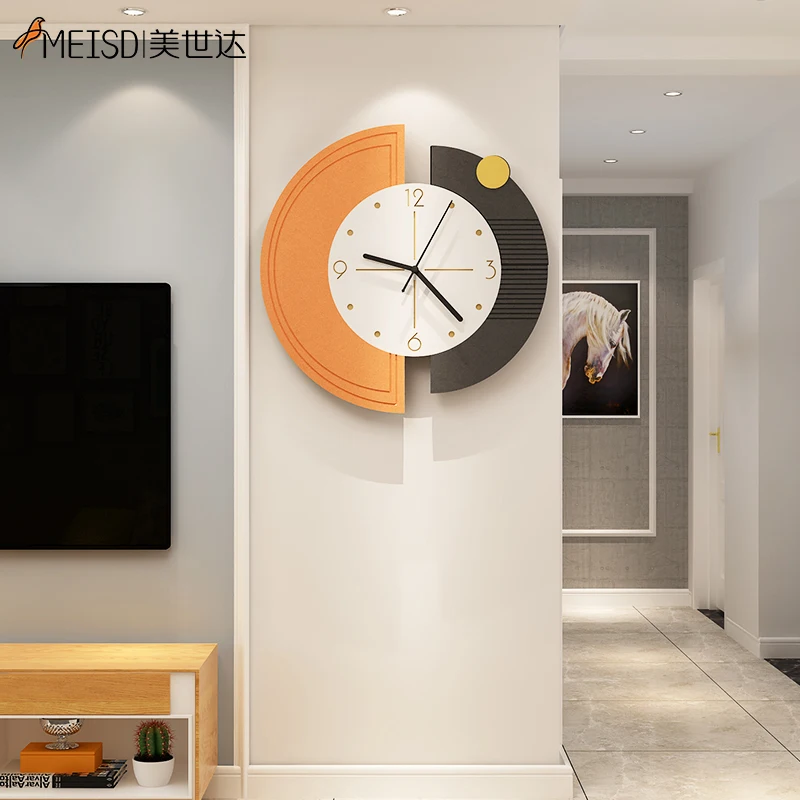 

MEISD Modern MDF Wooden Board Wall Decor Clock Round Designer Kitchen Watch Home Decoration Living Room Horloge Free Shipping