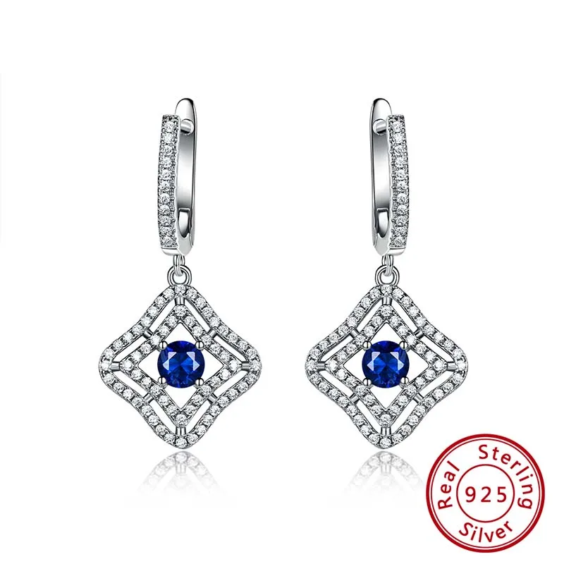VSE08 ORSA JEWELS твердые 925 пробы серебряные серьги-кольца для женщин из настоящего сапфира роскошные женские ювелирные изделия VSE04 - Цвет камня: VSE08