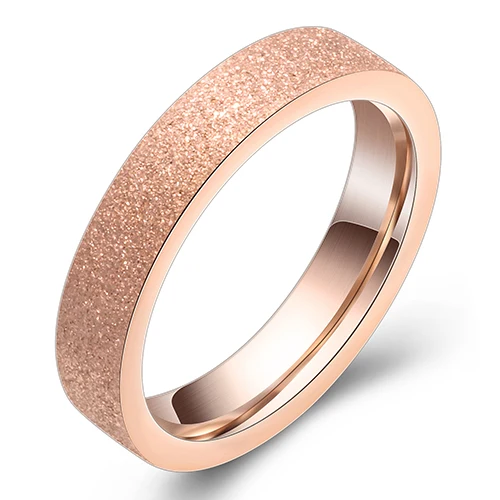 Rose Gold Милое женское кольцо из нержавеющей стали золотого цвета, матовое покрытие, модные ювелирные изделия, подарки - Цвет основного камня: Rose Gold