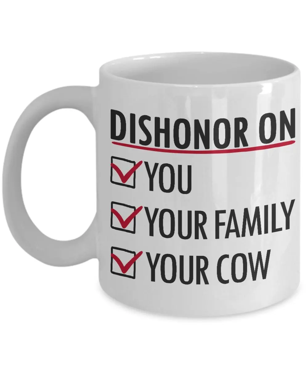White Mug Custom Funny Dishonor On You Your Family Cow Coffee Cup 11 Ounce | Дом и сад