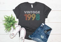 vintage 1998 24rd birthday gift t shirt funny graphic 100 cotton women tshirt short sleeve tees o neck female clothing