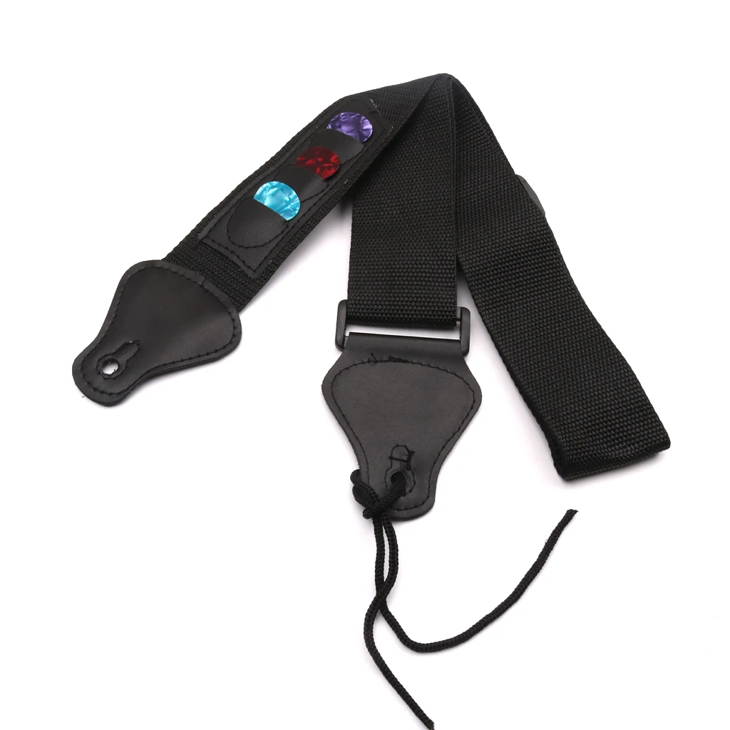 Простой ремешок для акустической электрогитары с 3 держателями гитары концы из