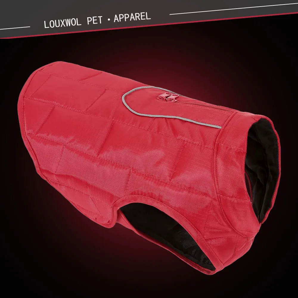 Светоотражающая Двусторонняя зимняя куртка для собак водонепроницаемый теплый