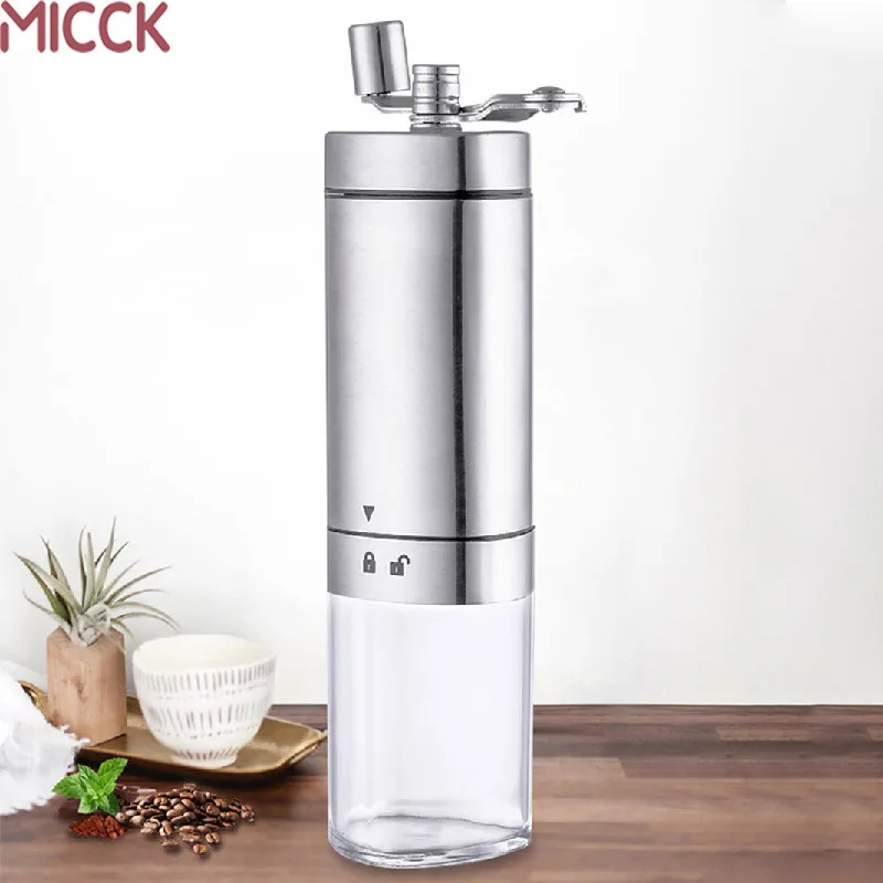 MICCK портативная мини-кофеварка, ручная кофемолка, Кофеварка из нержавеющей стали, портативная моющаяся, для капельного Filte