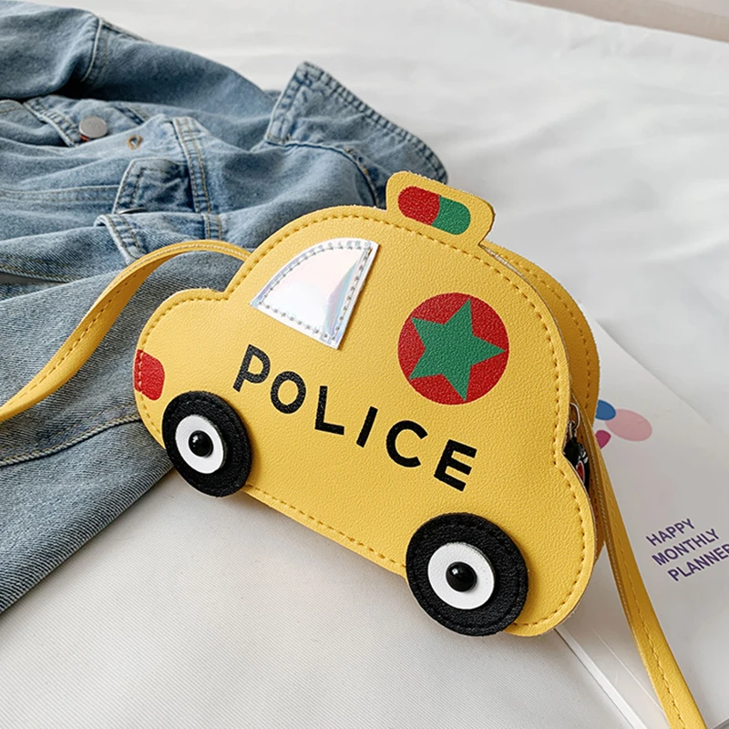 

1Pcs Kids Messenger Bag for Coin Cute Car Pattern Kid Girl Waist Bag PU Leather Coin Purse Wallet Double Shoulder Bag
