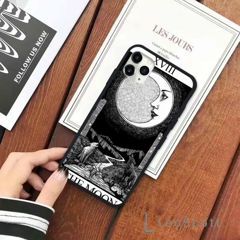 

Witches moon Tarot Mystery totem Phone Case for iPhone 11 12 pro XS MAX 8 7 6 6S Plus X 5S SE 2020 XR Soft silicone